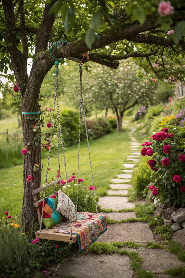 cocoon-style sensory swing made from stretchy lycra fabric hanging from an indoor doorway frame
