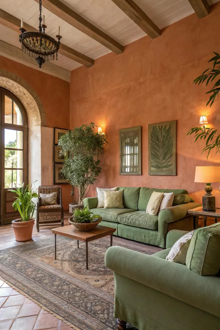 Earthy tones connect this living room to the natural world.