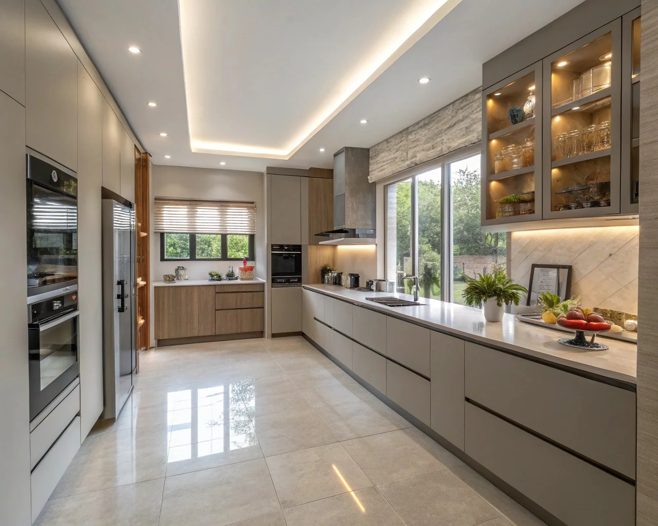 Five kitchen layout options compared.