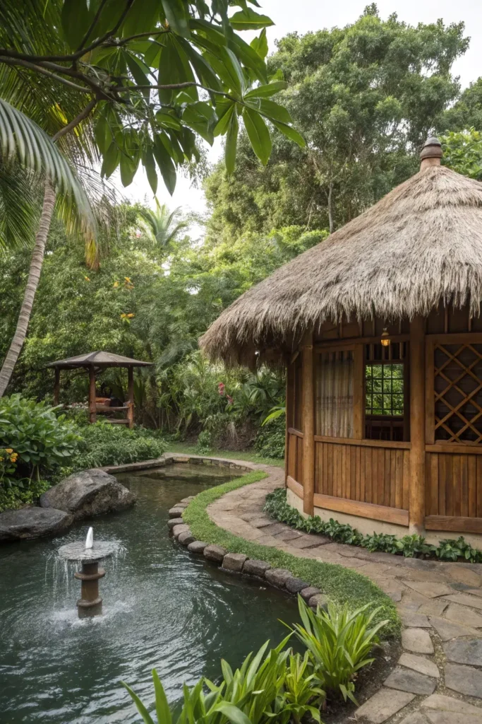 Water Feature Near Tiki Hut