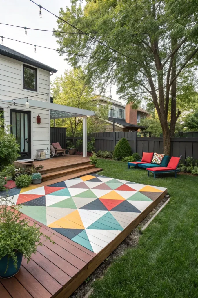 Geometric Diamond Deck Pattern