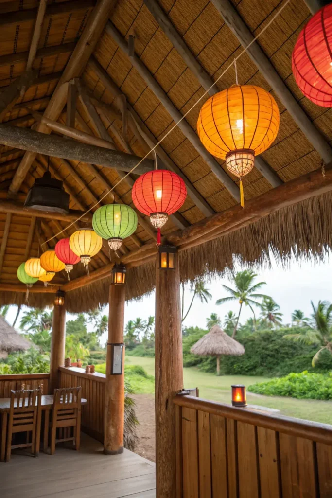 Colorful Lanterns at Tiki Hut