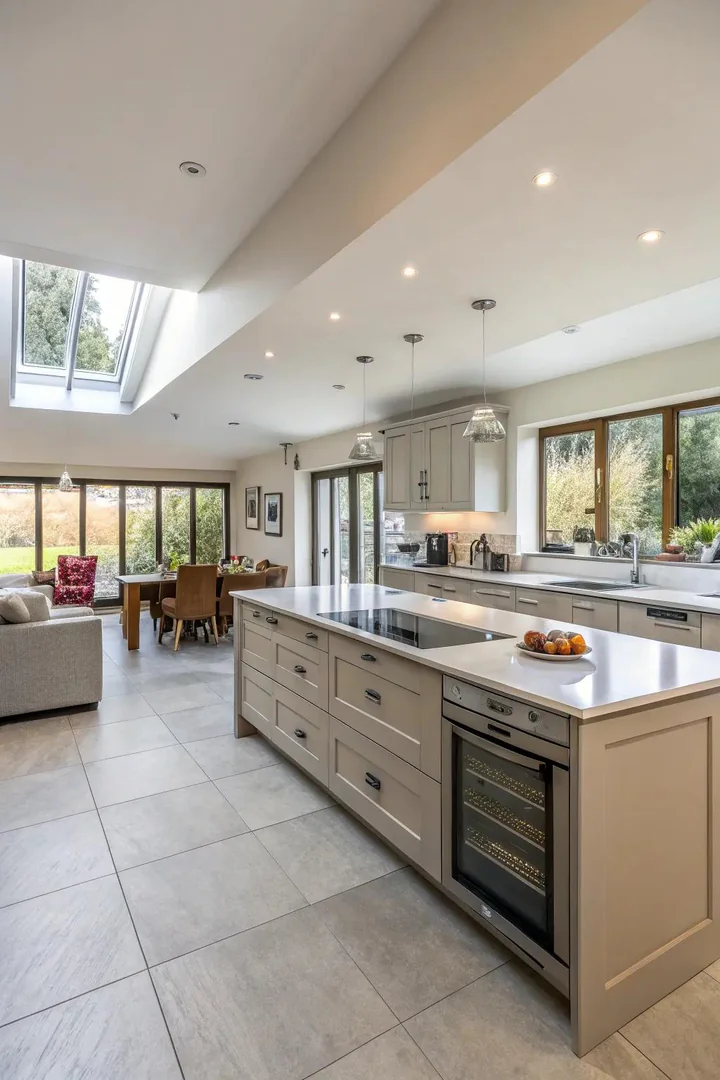 U-shaped kitchen layout with a peninsula.