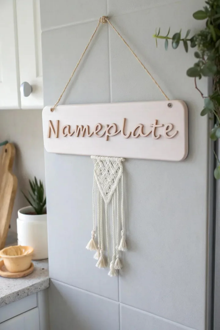 Personalized polymer clay family name plaque.