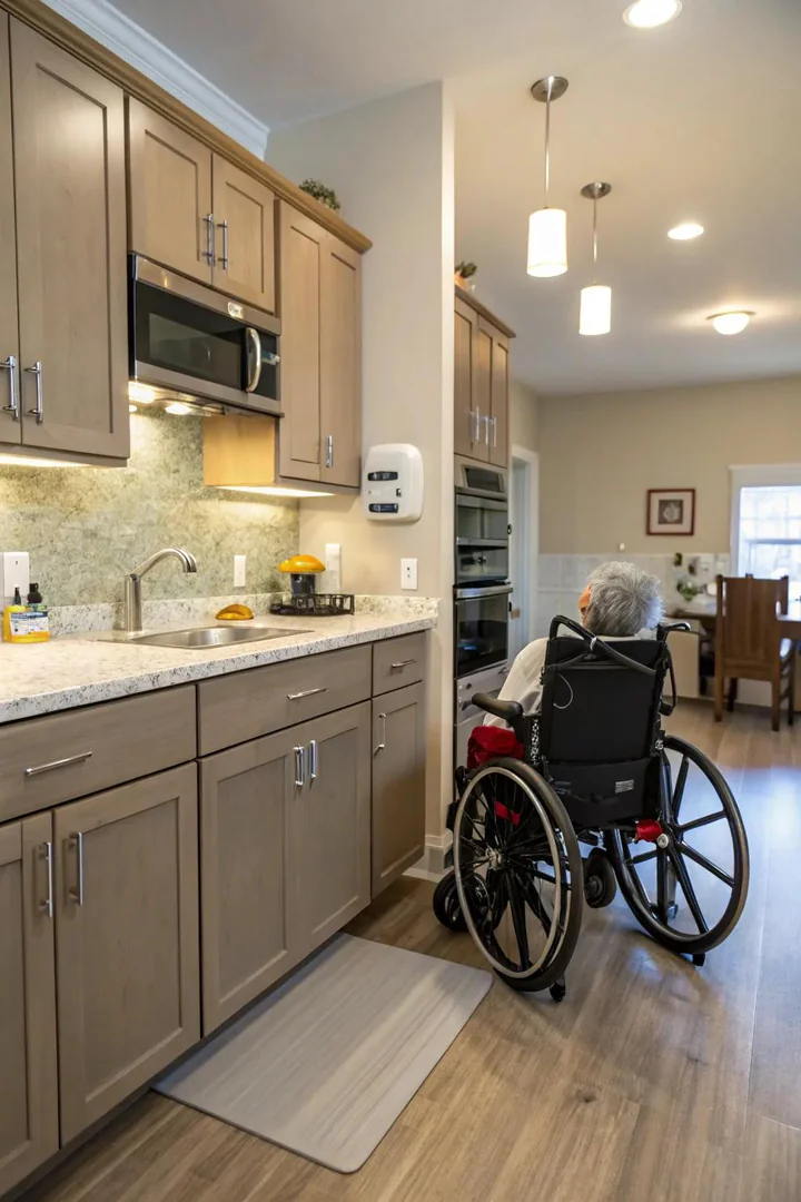 Accessible light switches at wheelchair height.