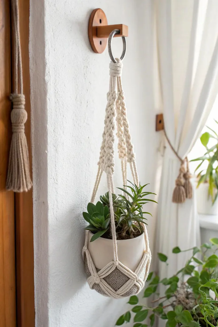 Elevate your kitchen space with handcrafted clay hooks that blend minimalism and boho charm, perfect for showcasing your favorite succulents.