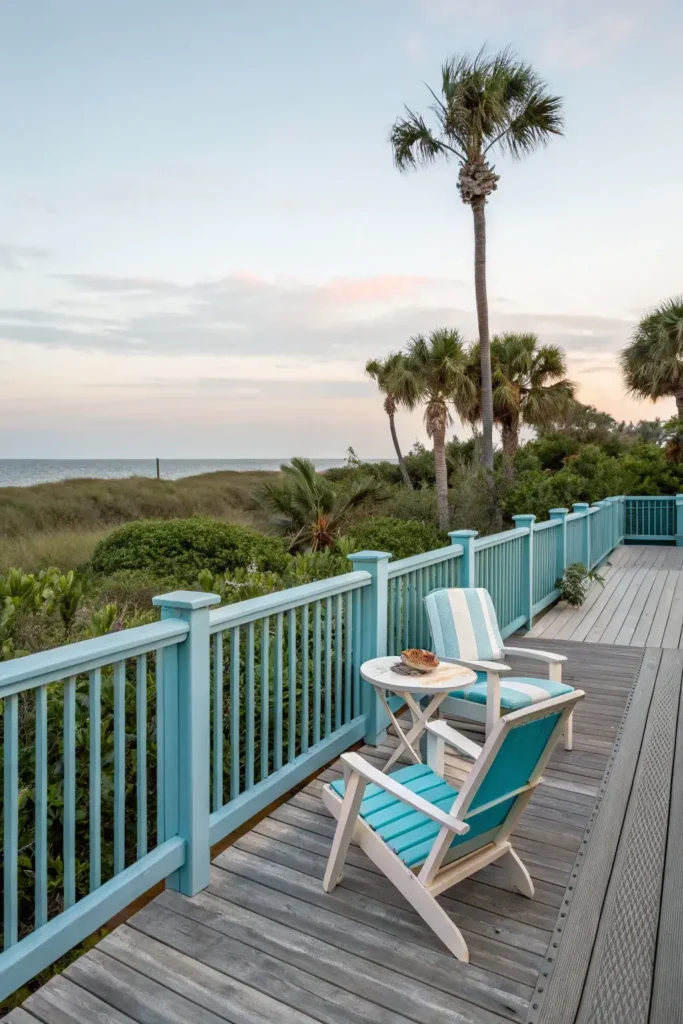Beachy Blues Deck Railing