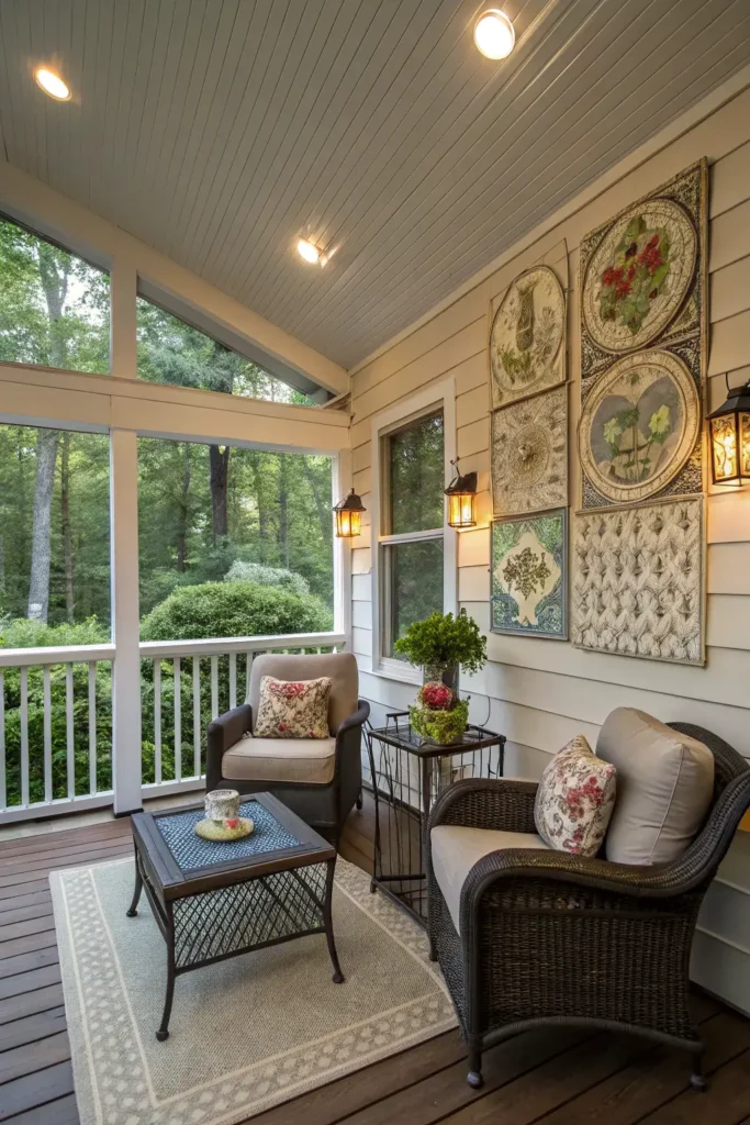 Wall Art on Screen Porch