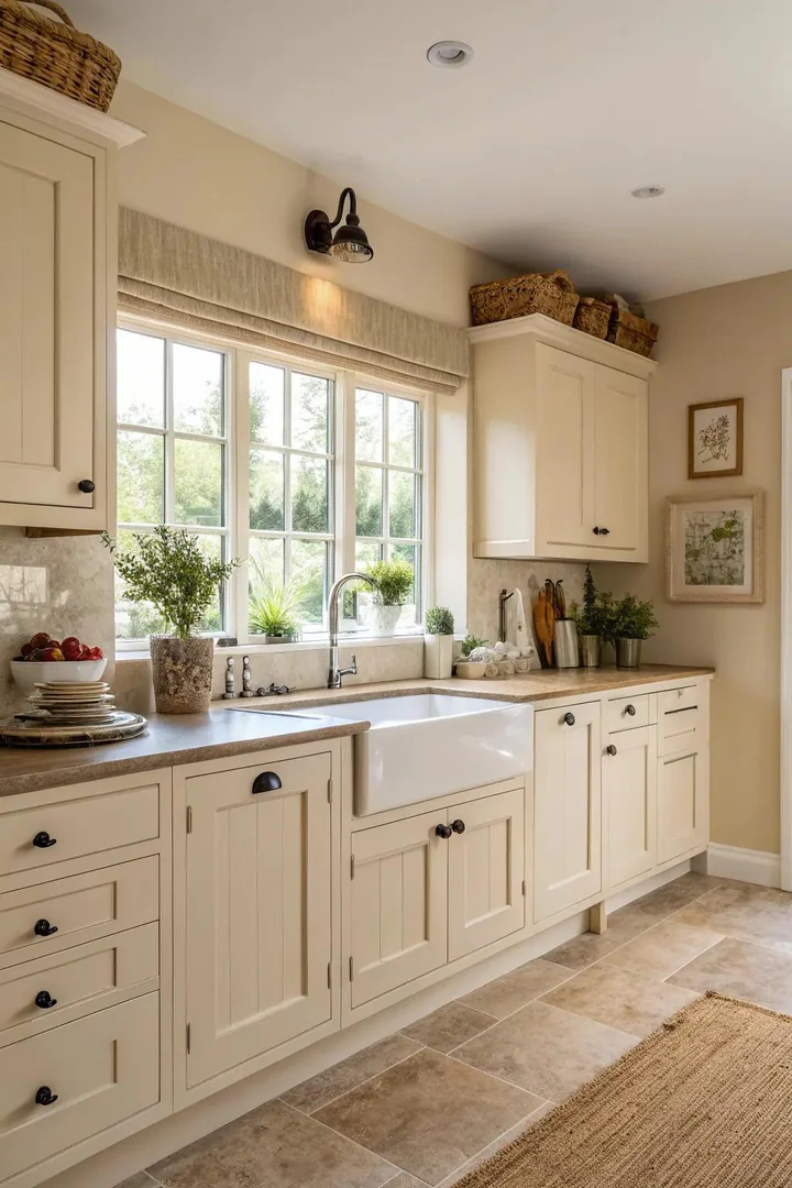 Neutral walls create a serene, cohesive look.