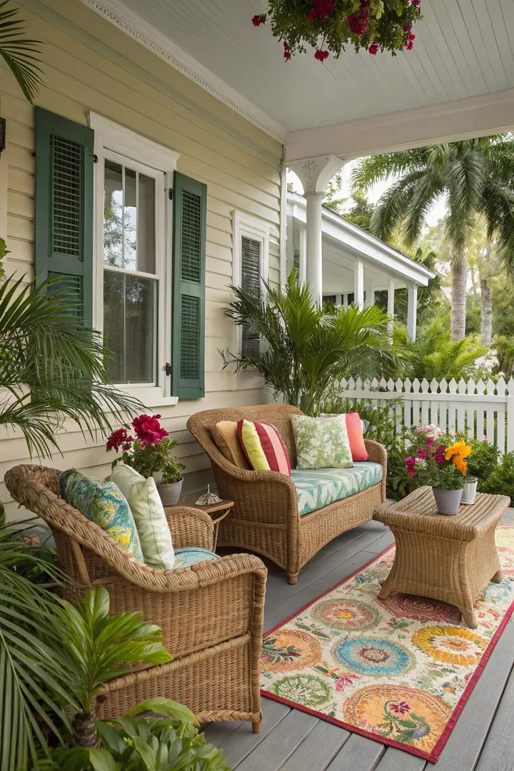 Florida-style porch swing on a front porch.