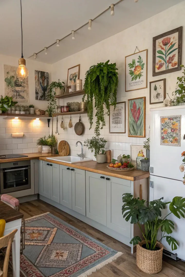 Personalized decor and finishing touches in a remodeled kitchen.