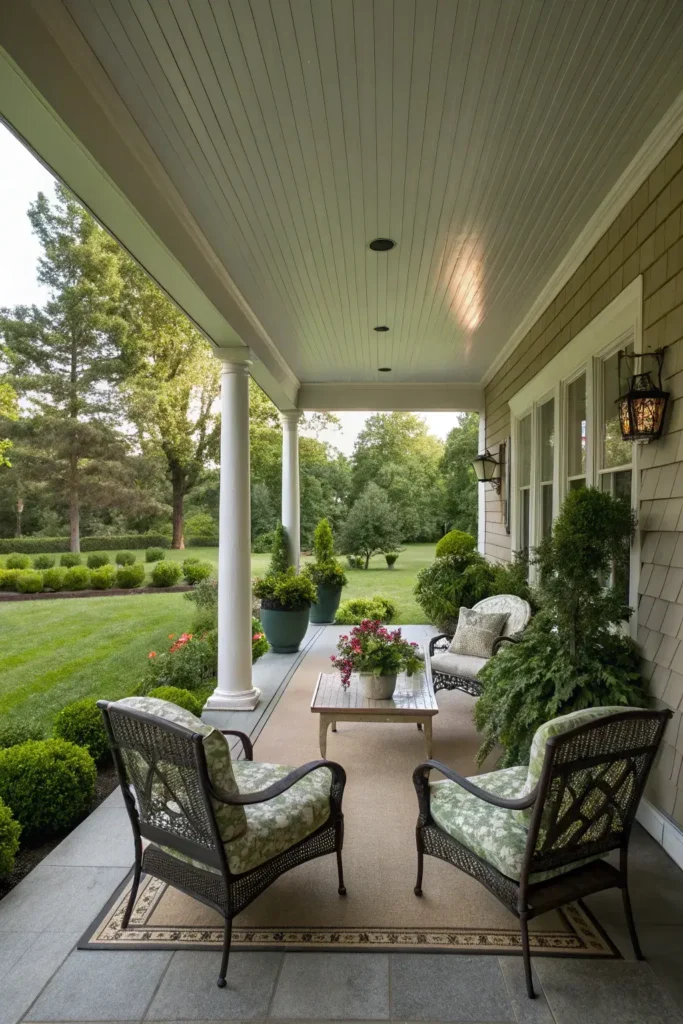 Symmetrical L-Shaped Porch Design