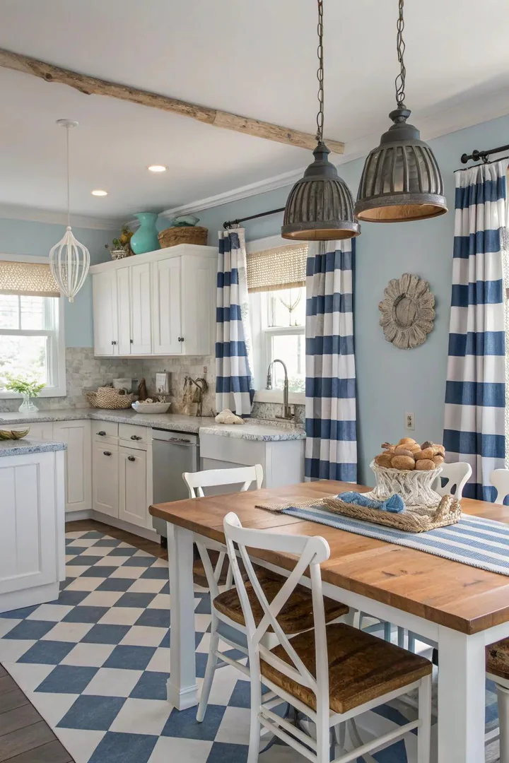Nautical cage pendant light with a clear glass globe