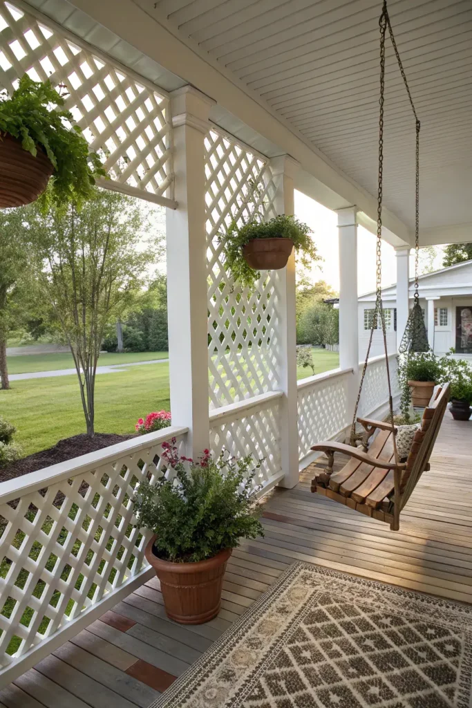 Decorative Fence Along Front Porch