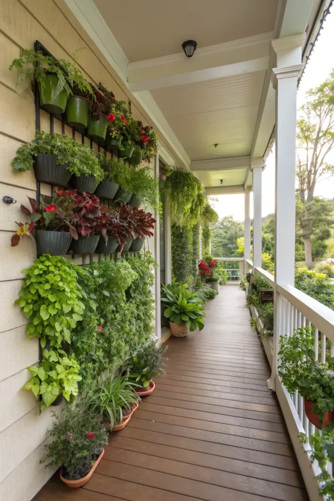 Vertical Garden on L-Shaped Porch