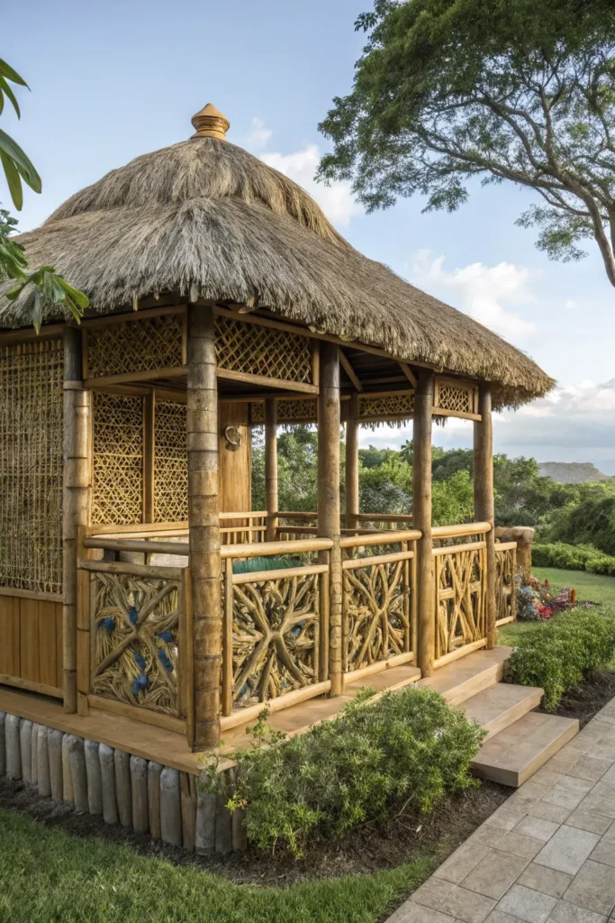 Bamboo Accents on Tiki Hut