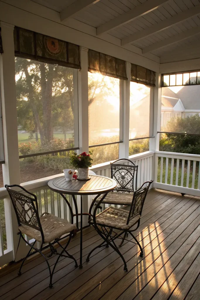 Bistro Table on Screen Porch