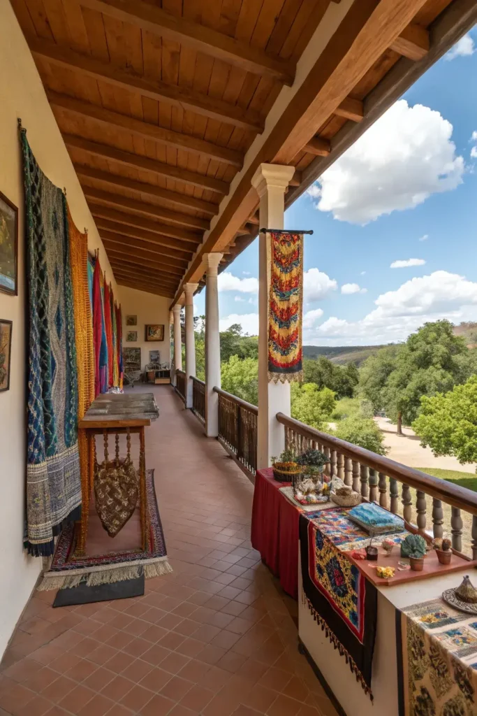 Cultural Accents on L-Shaped Porch