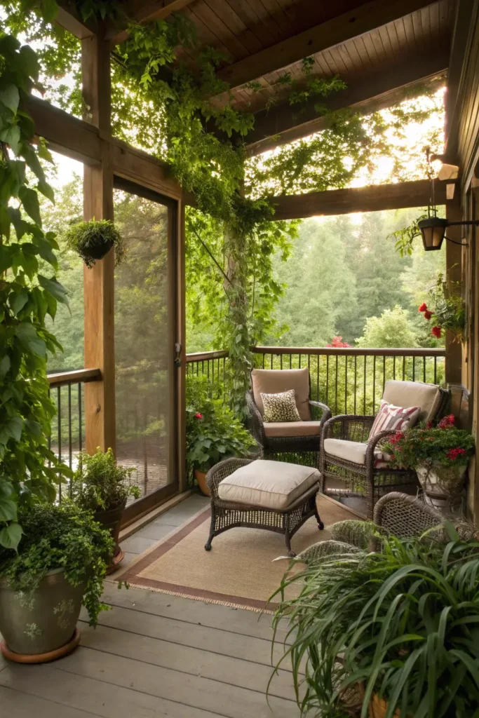 Greenery on Screen Porch