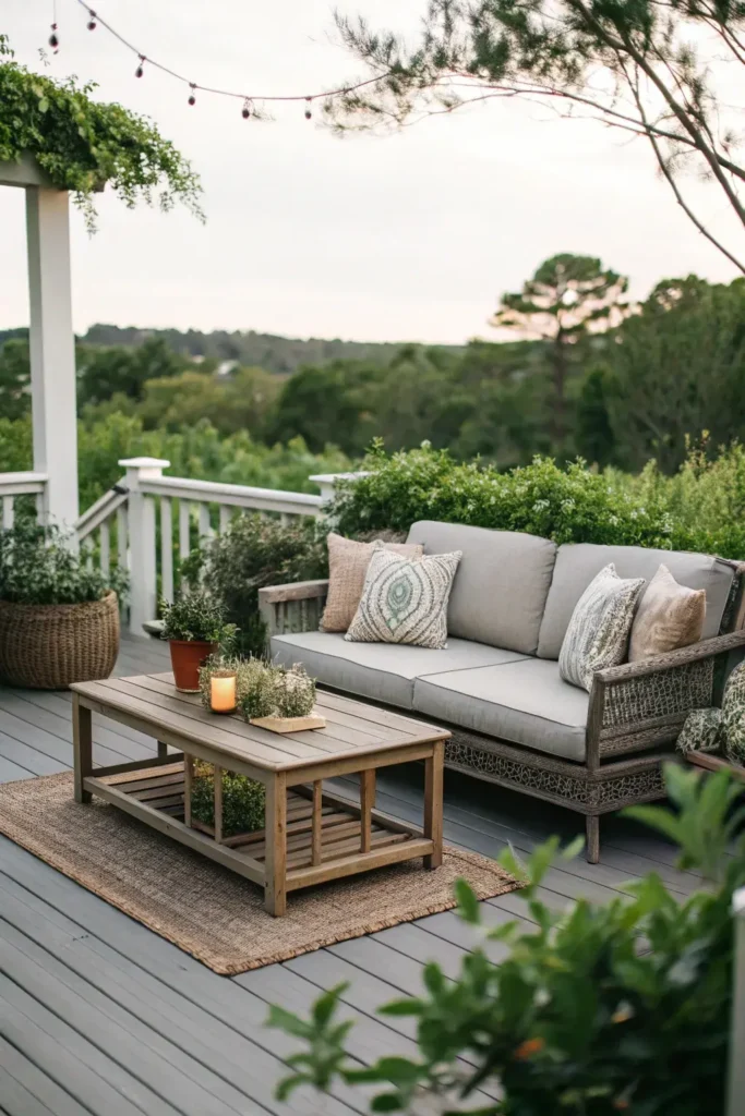 Two Outdoor Couches on Small Deck