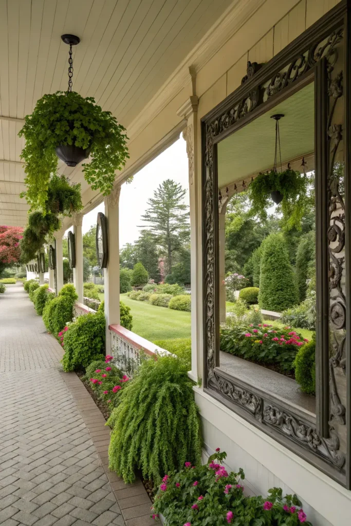 Mirrors on L-Shaped Porch
