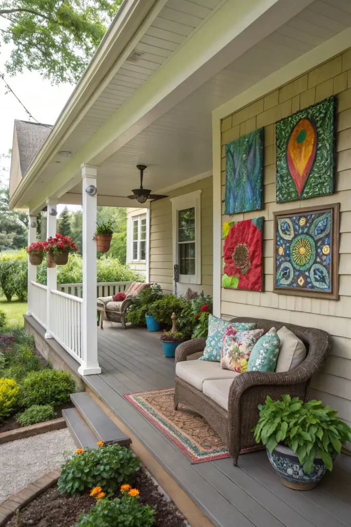 Porch Art on L-Shaped Porch