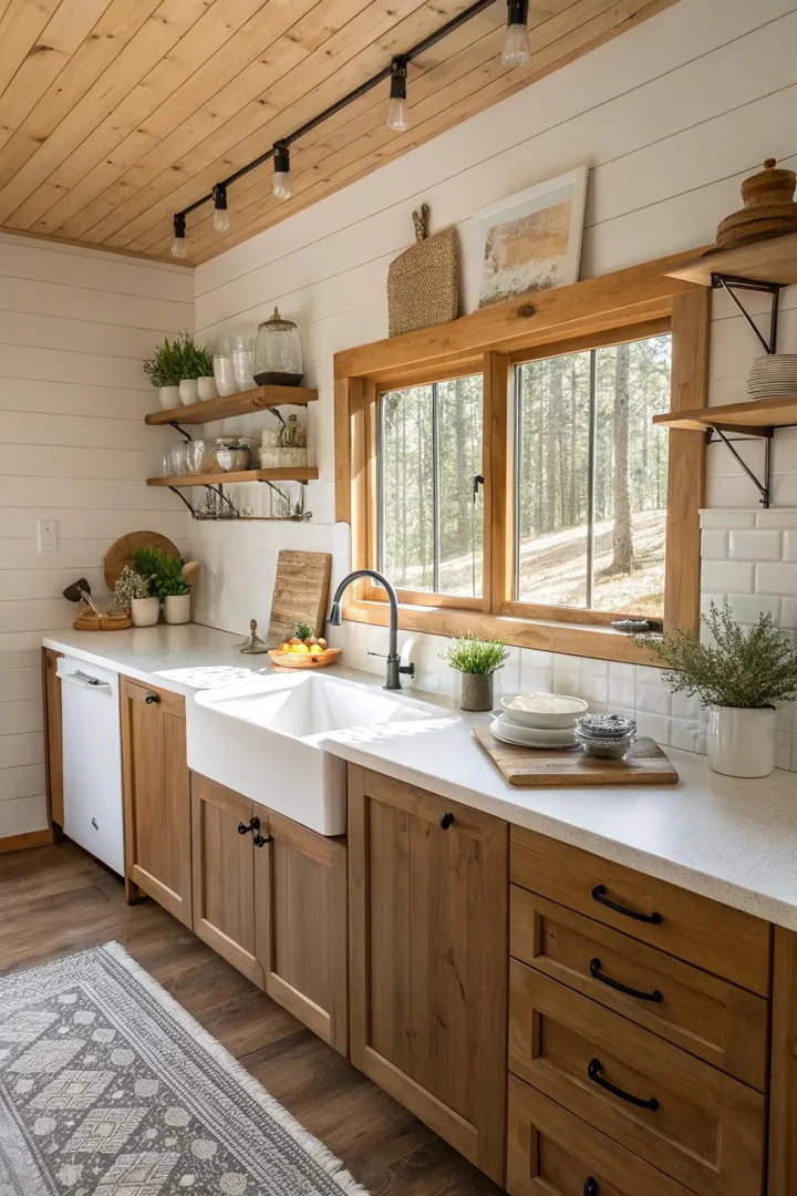 Budget-friendly white laminate kitchen countertop.