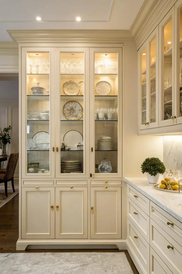 Glass fronts add elegance and display options.