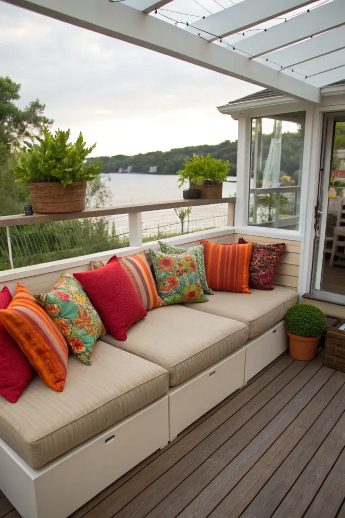 L-Shaped Couch on Small Deck