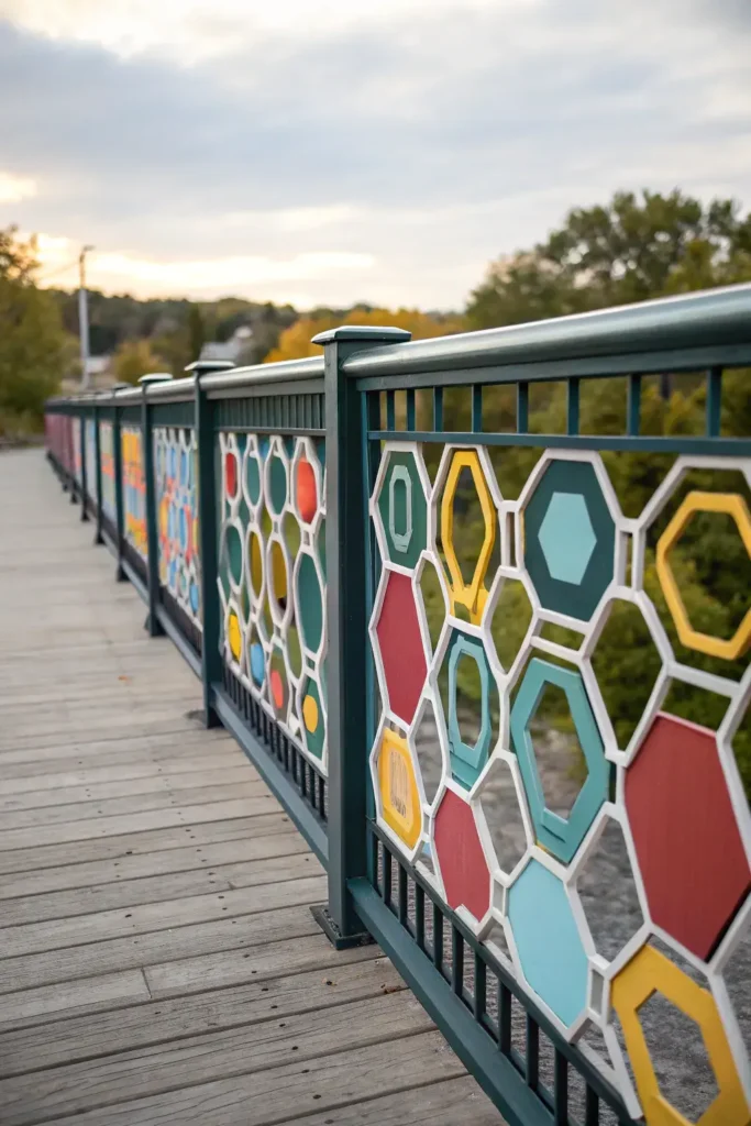 Geometric Patterns Deck Railing