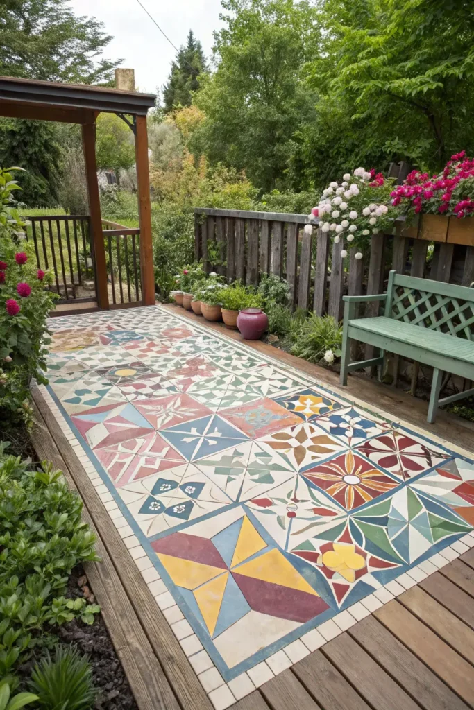 Geometric Tile Patchwork Deck