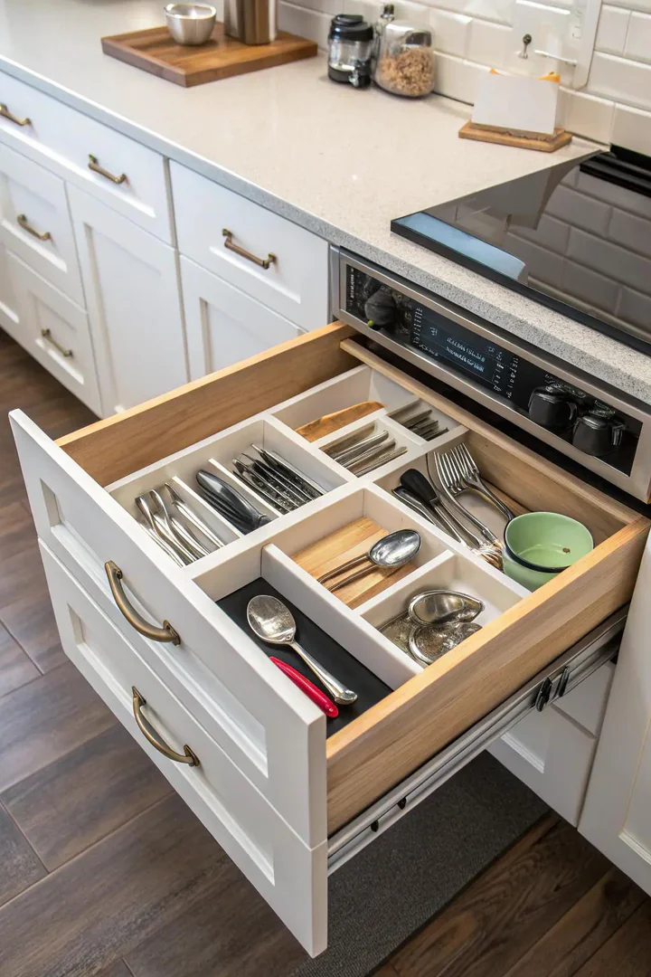 Corner drawers: solving kitchen geometry puzzles.