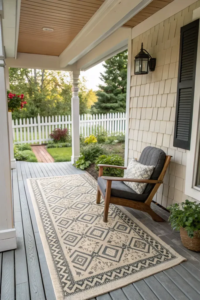 Outdoor Rug on Front Porch