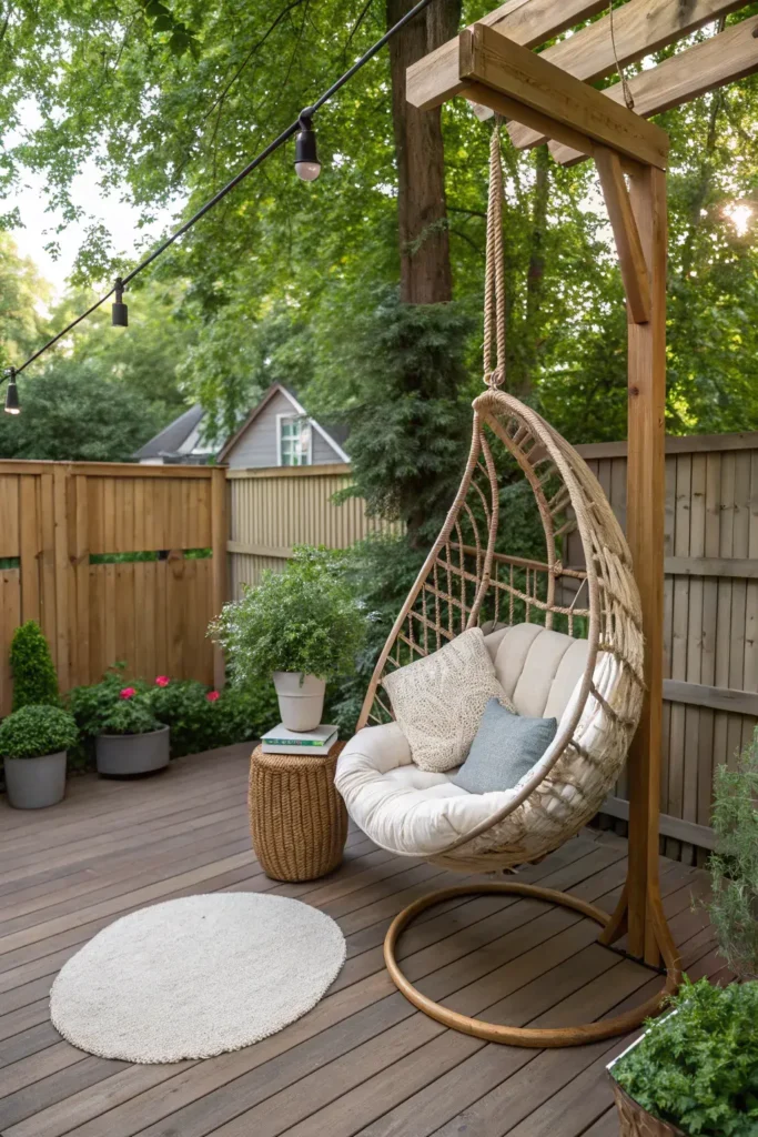 Hanging Chair on Small Deck