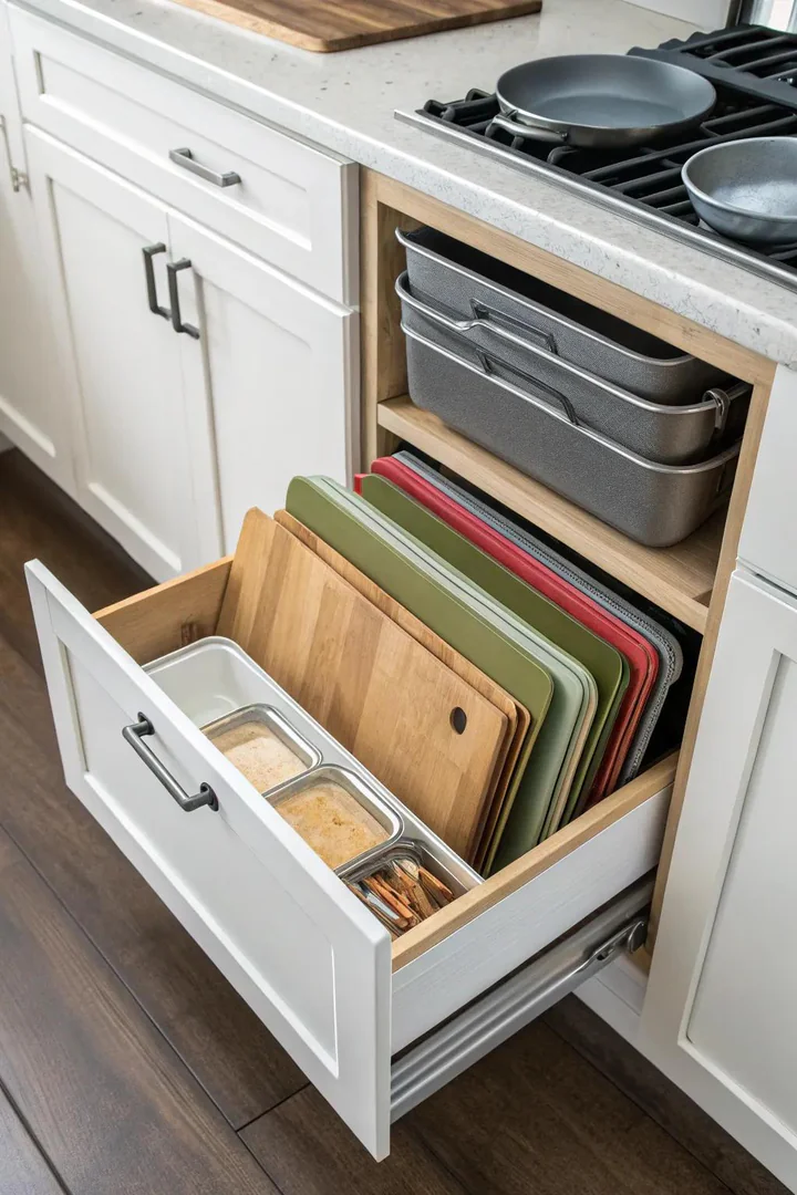 Vertical drawers: sleek and space-saving.