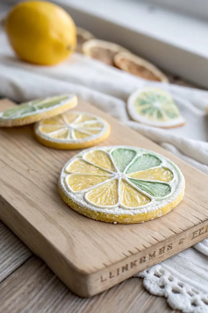 Vintage-style clay fruit magnets including a watermelon slice