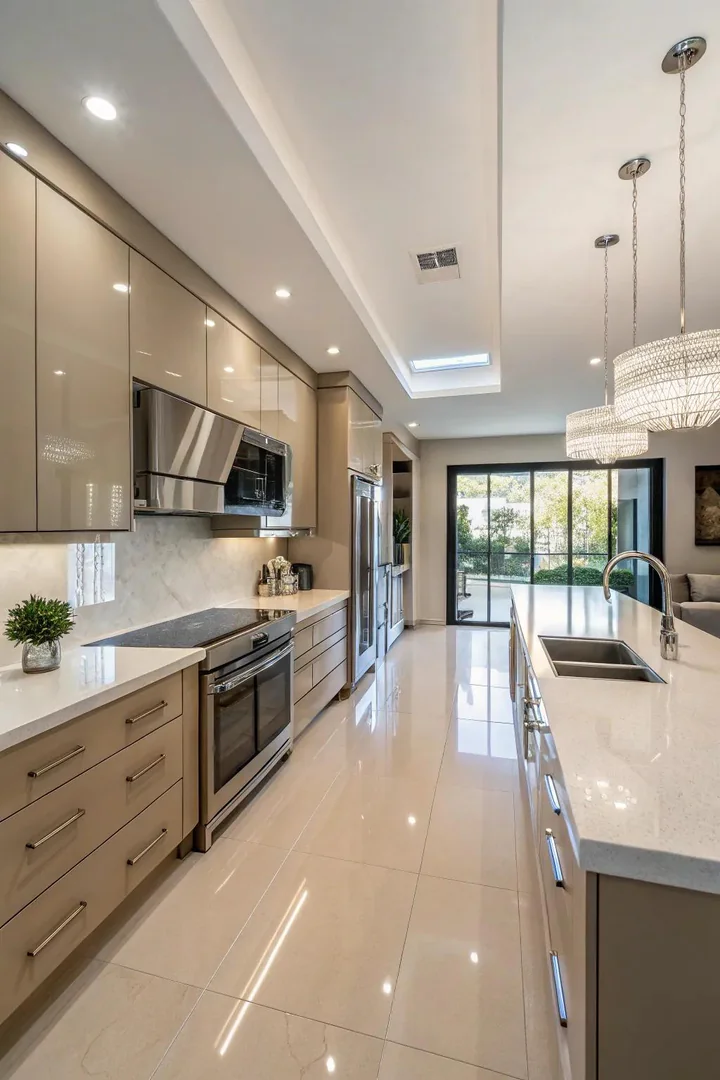 Durable stone countertops in a kitchen remodel.