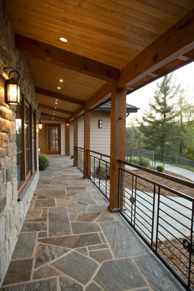 Mixed Materials L-Shaped Porch
