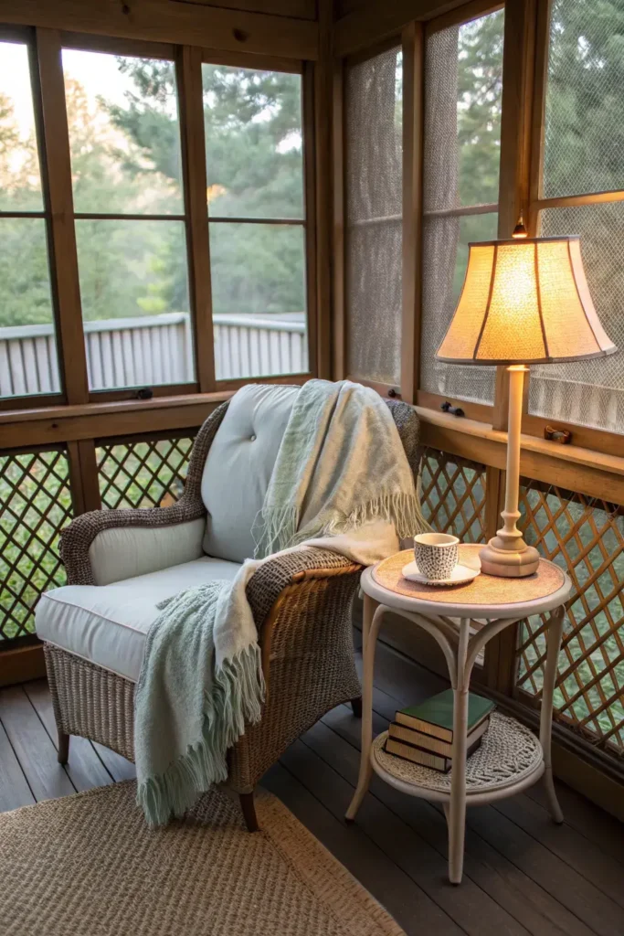 Reading Nook Armchair on Screen Porch