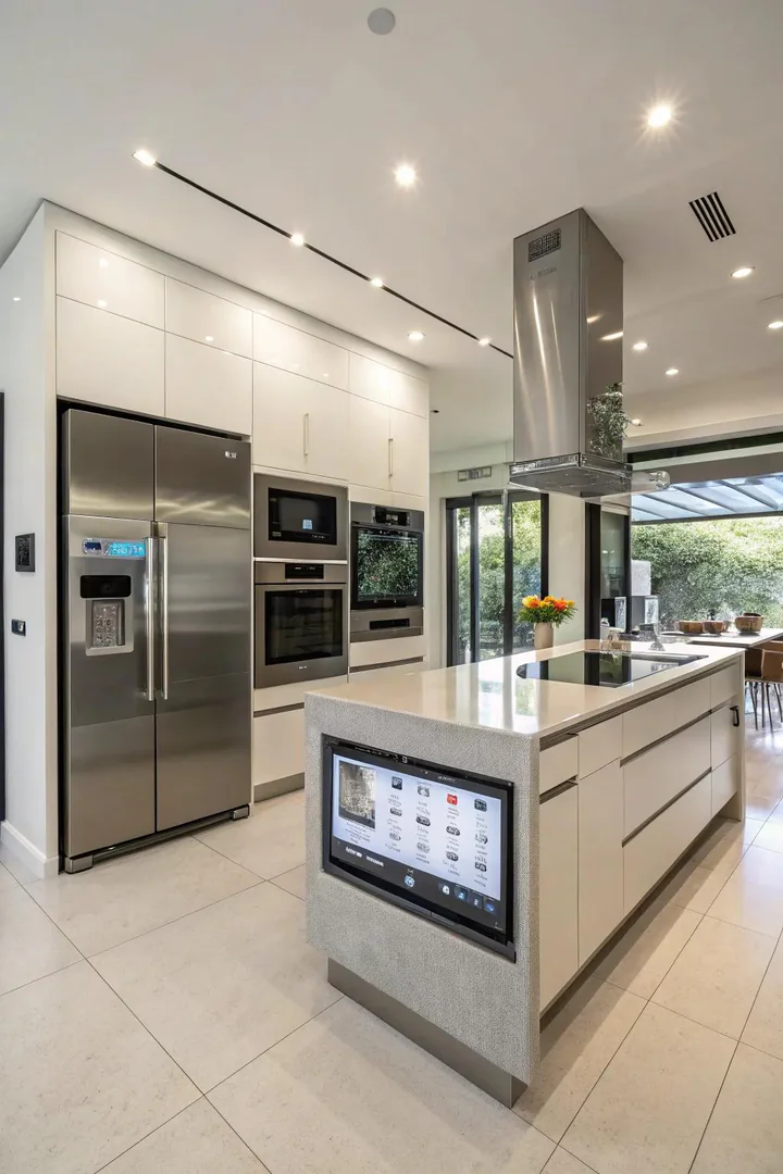 Smart kitchen appliances integrated into a remodel.