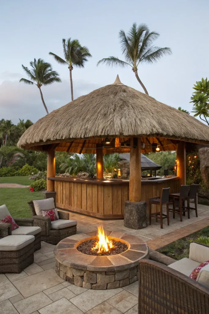 Fire Pit Near Tiki Hut