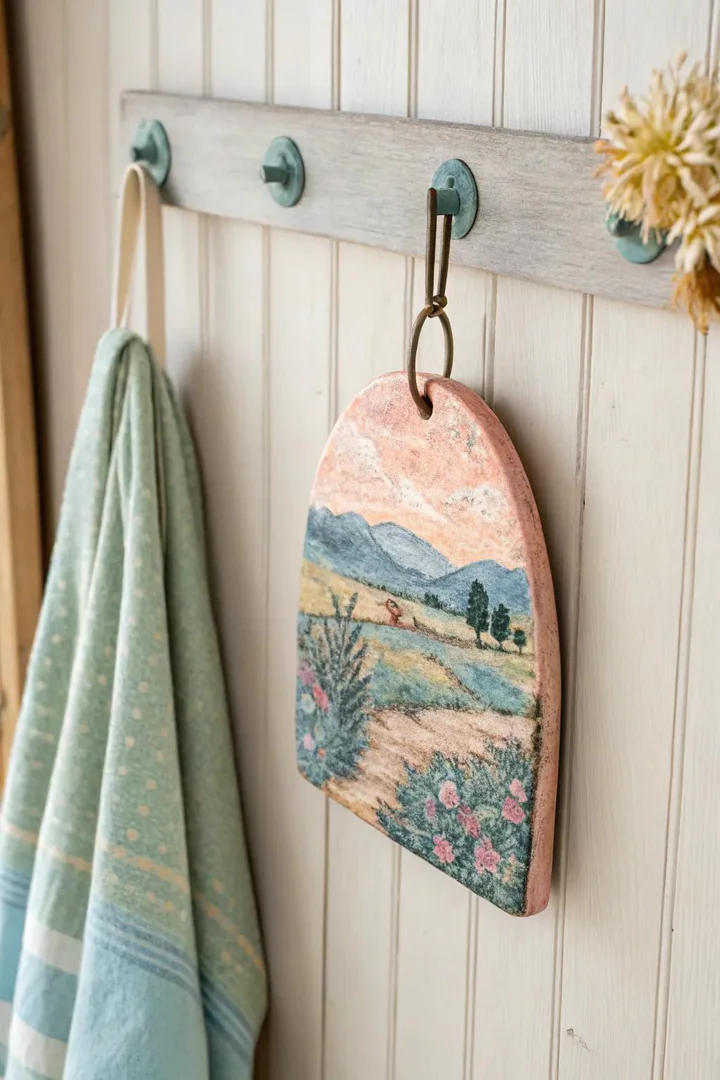 Elevate your kitchen with impressionist-inspired clay hooks — a touch of art in everyday life.