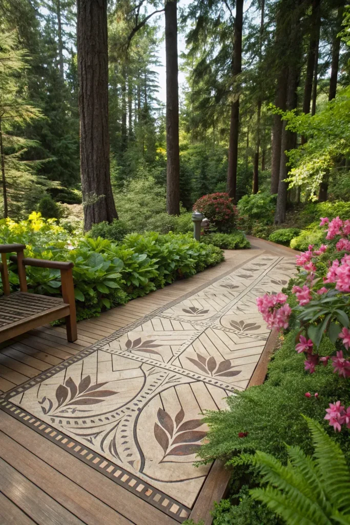 Leaf Pattern Deck Inlay
