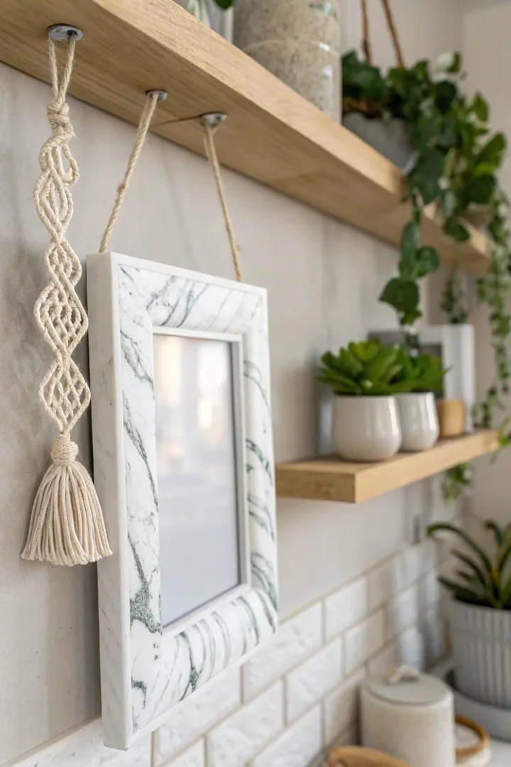 Faux marble polymer clay decorative frame.