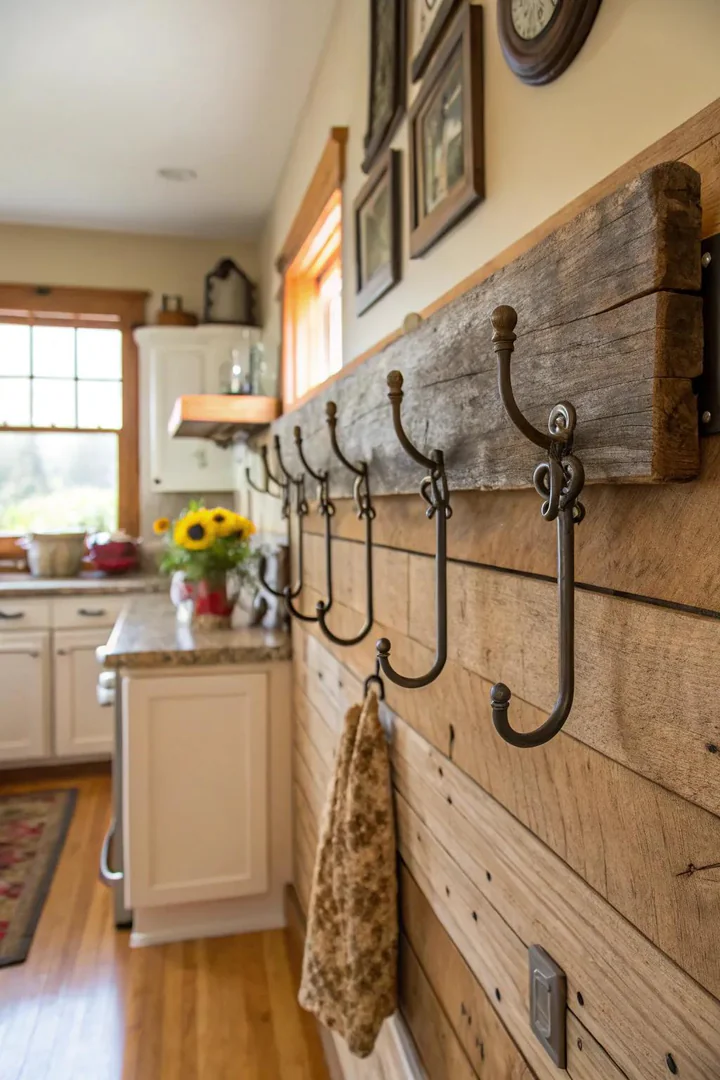 Repurposed hooks bring vintage charm and sustainability to your space.