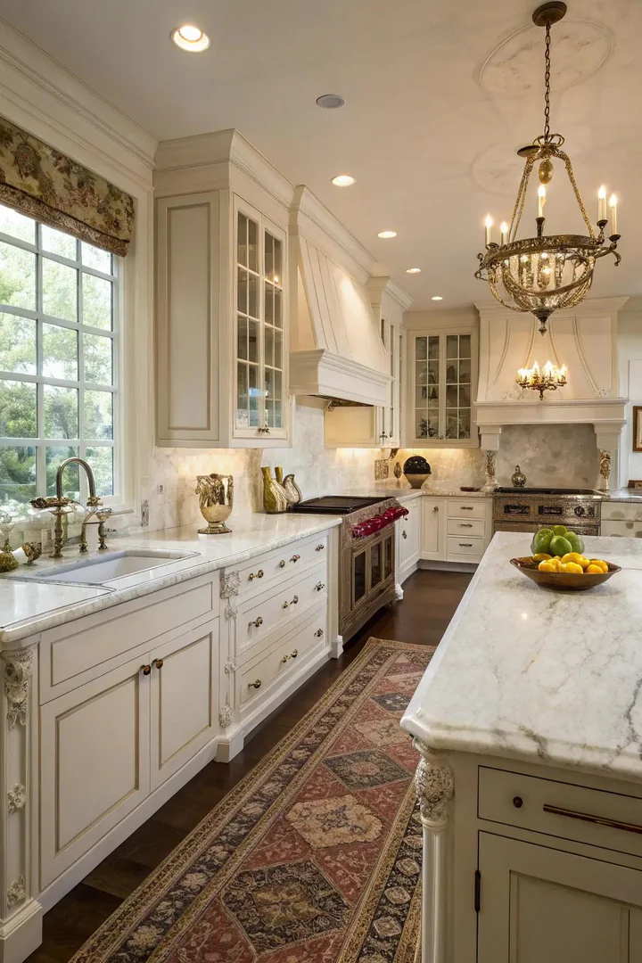 A timeless kitchen featuring elegant marble.