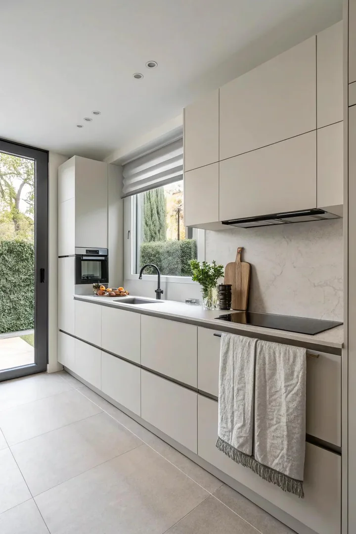 Invisible towel rails offer a minimalist and integrated solution.