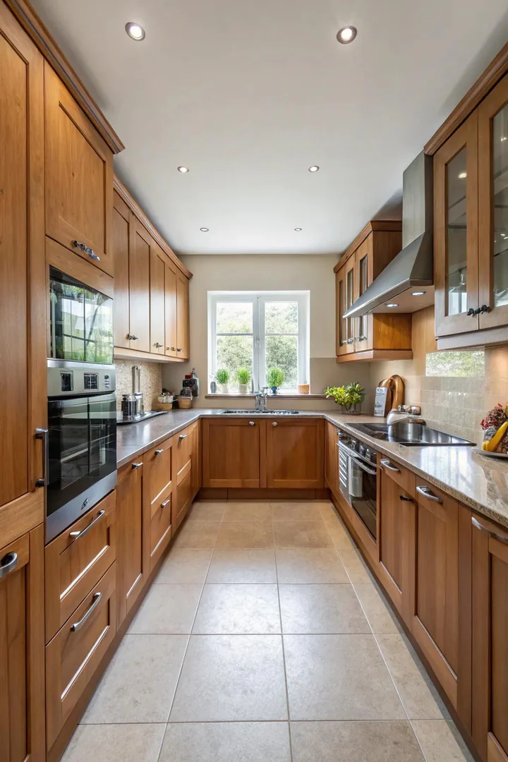 U-shaped layouts maximize storage with extensive cabinetry.