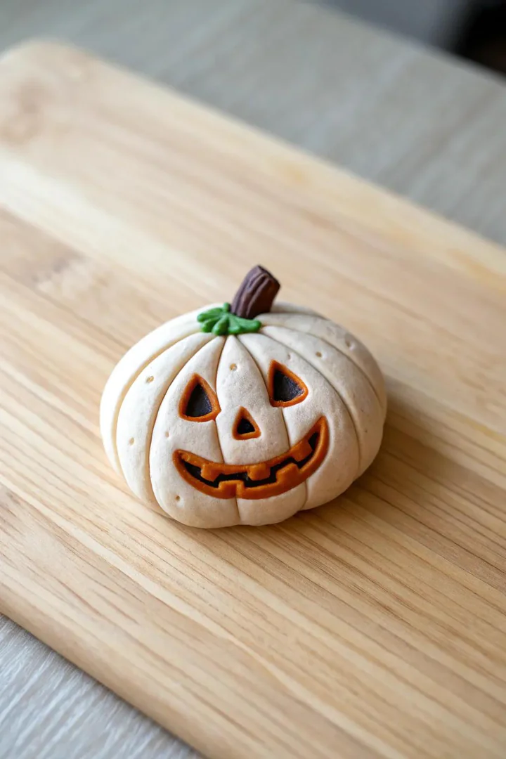 Add a touch of festive charm to your kitchen with this handcrafted Halloween pumpkin magnet.