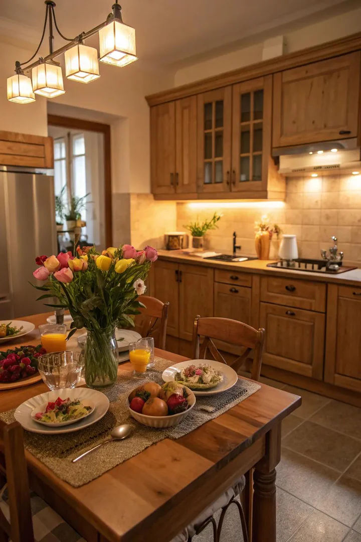 Warm lighting makes your kitchen feel cozy and inviting.